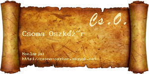 Csoma Oszkár névjegykártya